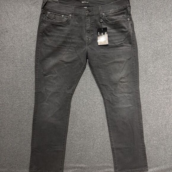NWT True Religion Ricky‎ Relaxed Straight Jeans Size 42 Black (42x34) - Picture 1 of 7